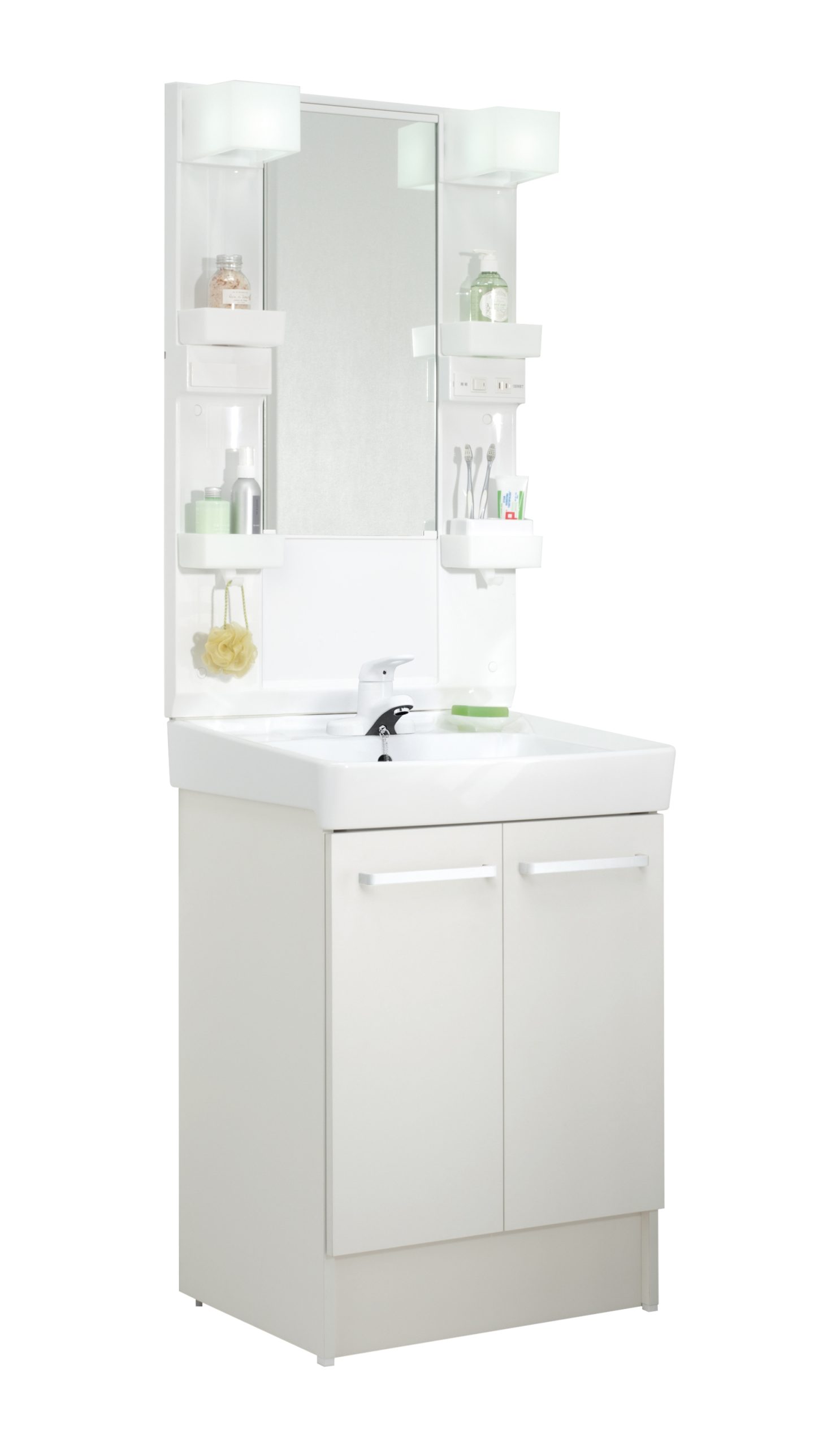 洗面化粧台Ｄ７シリーズ　間口６０ｃｍ　レバー水栓一面鏡２枚扉