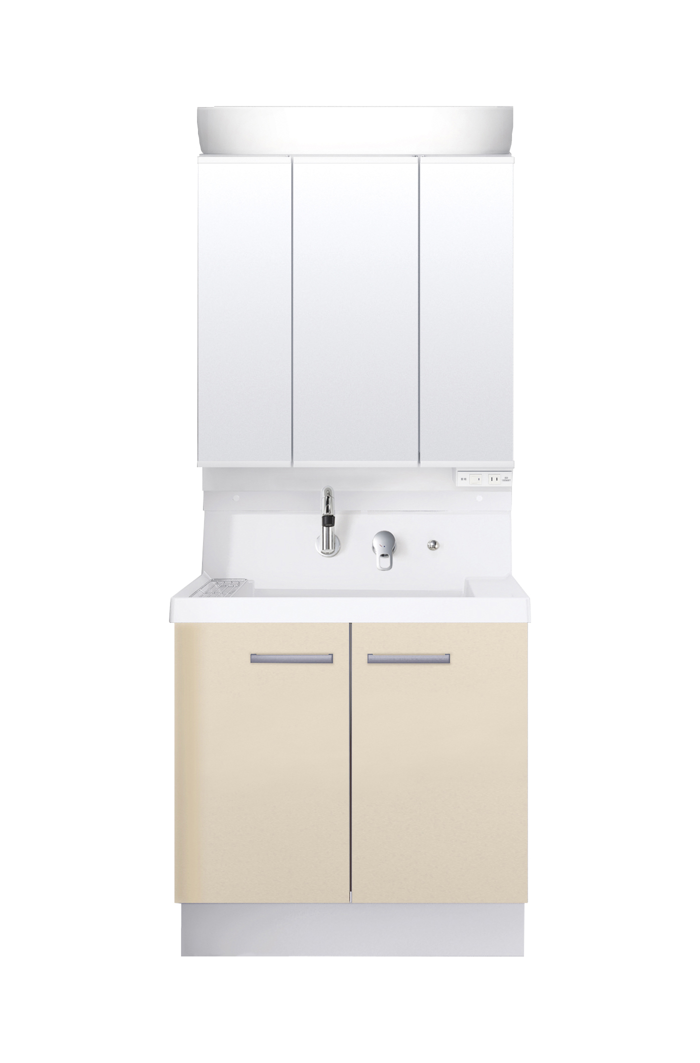 LIXIL　Ｋ１シリーズ　間口７５ｃｍ　洗髪３面鏡２枚扉　スタンダードLED