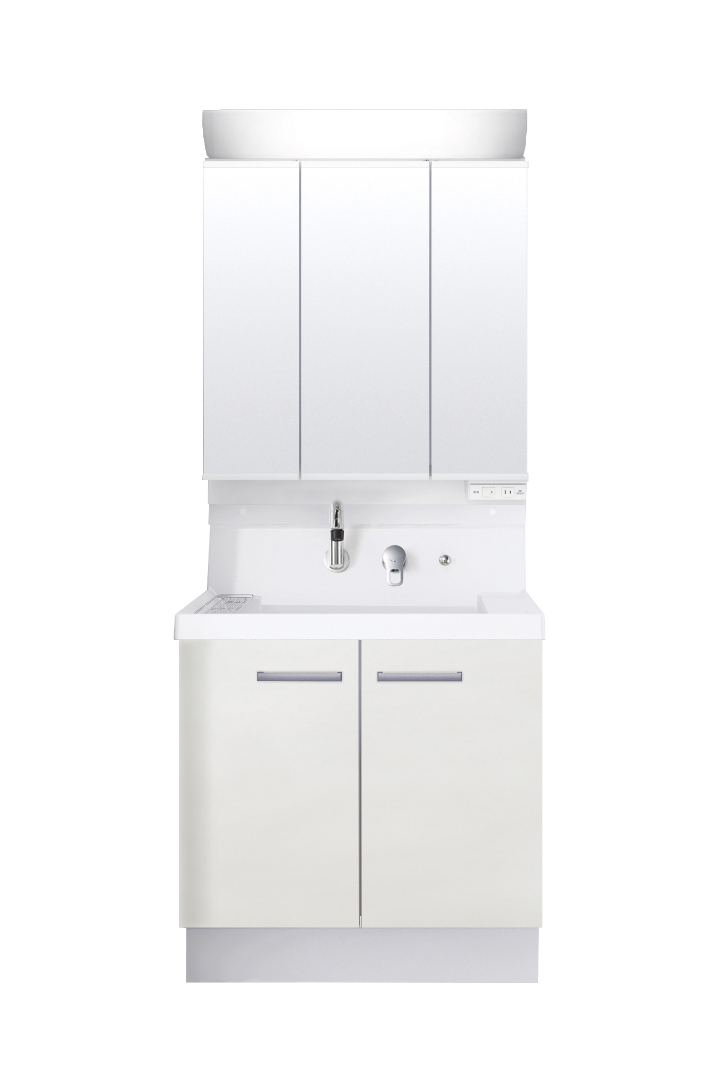 LIXIL　Ｋ１シリーズ　間口７５ｃｍ　洗髪３面鏡２枚扉　スタンダードLED