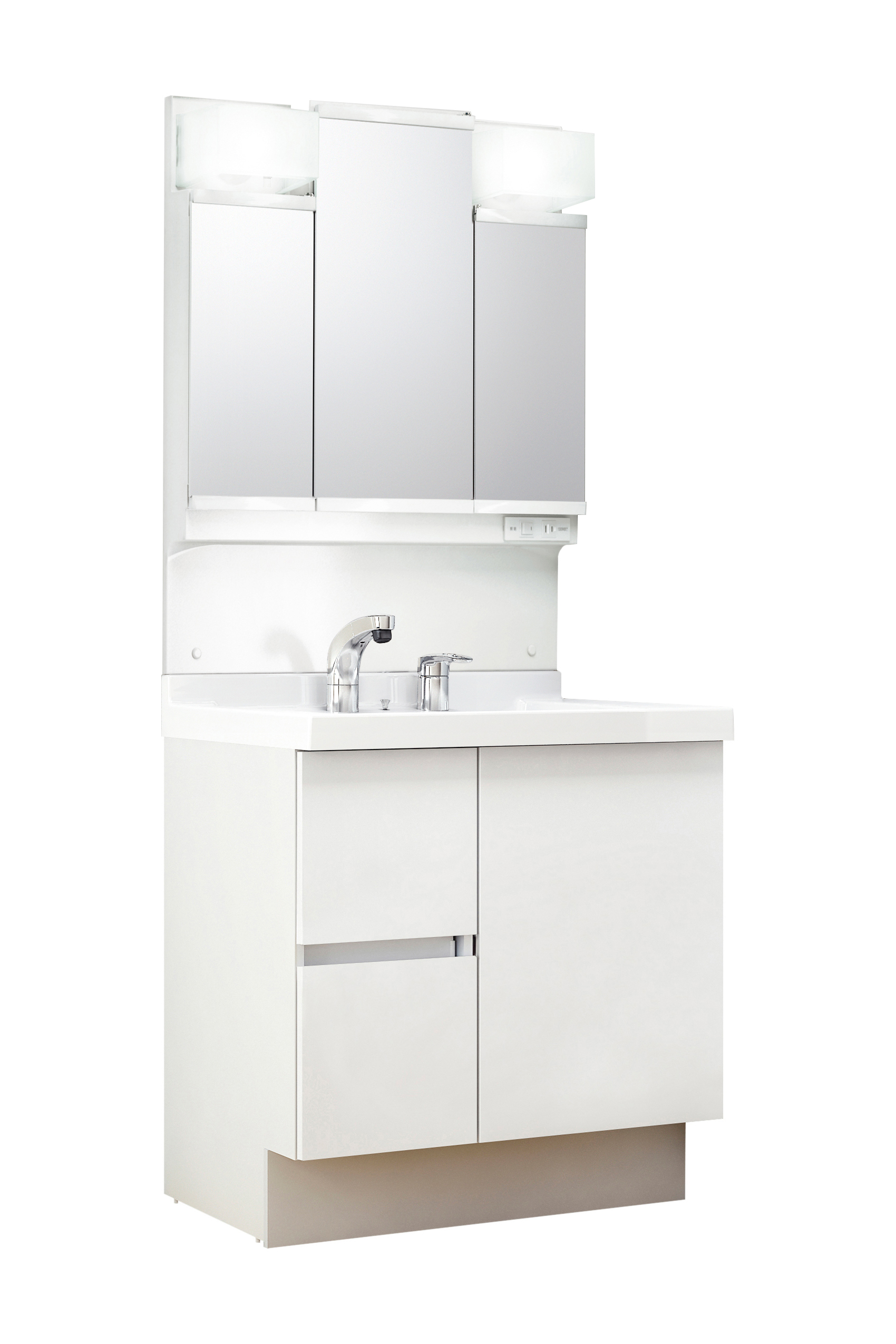 LIXIL　Ｊ１シリーズ　Ｗ７５０　三面鏡　電球型ＬＥＤ　片引出