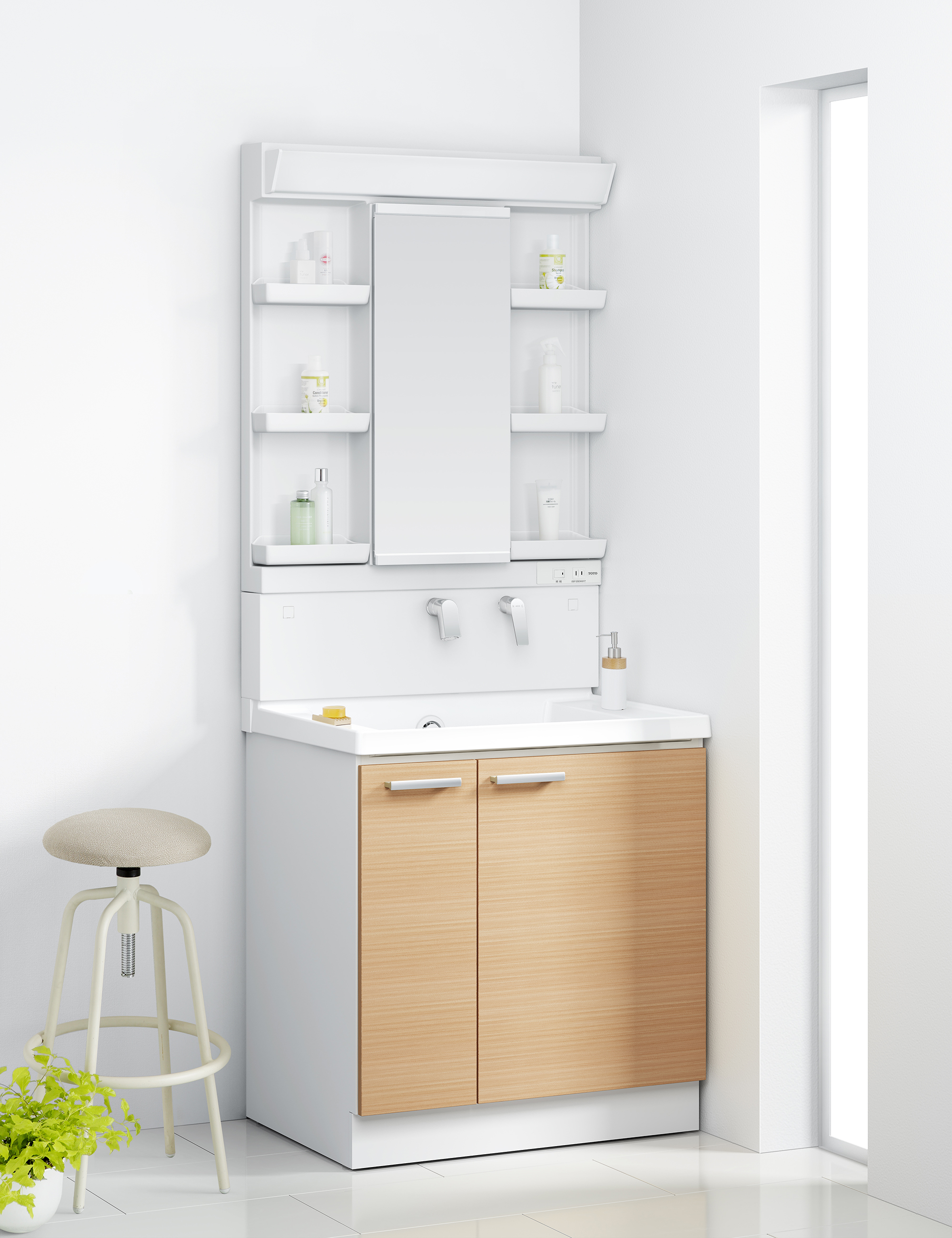 TOTO 洗面化粧台 KZ 間口75cm 1面鏡片引出