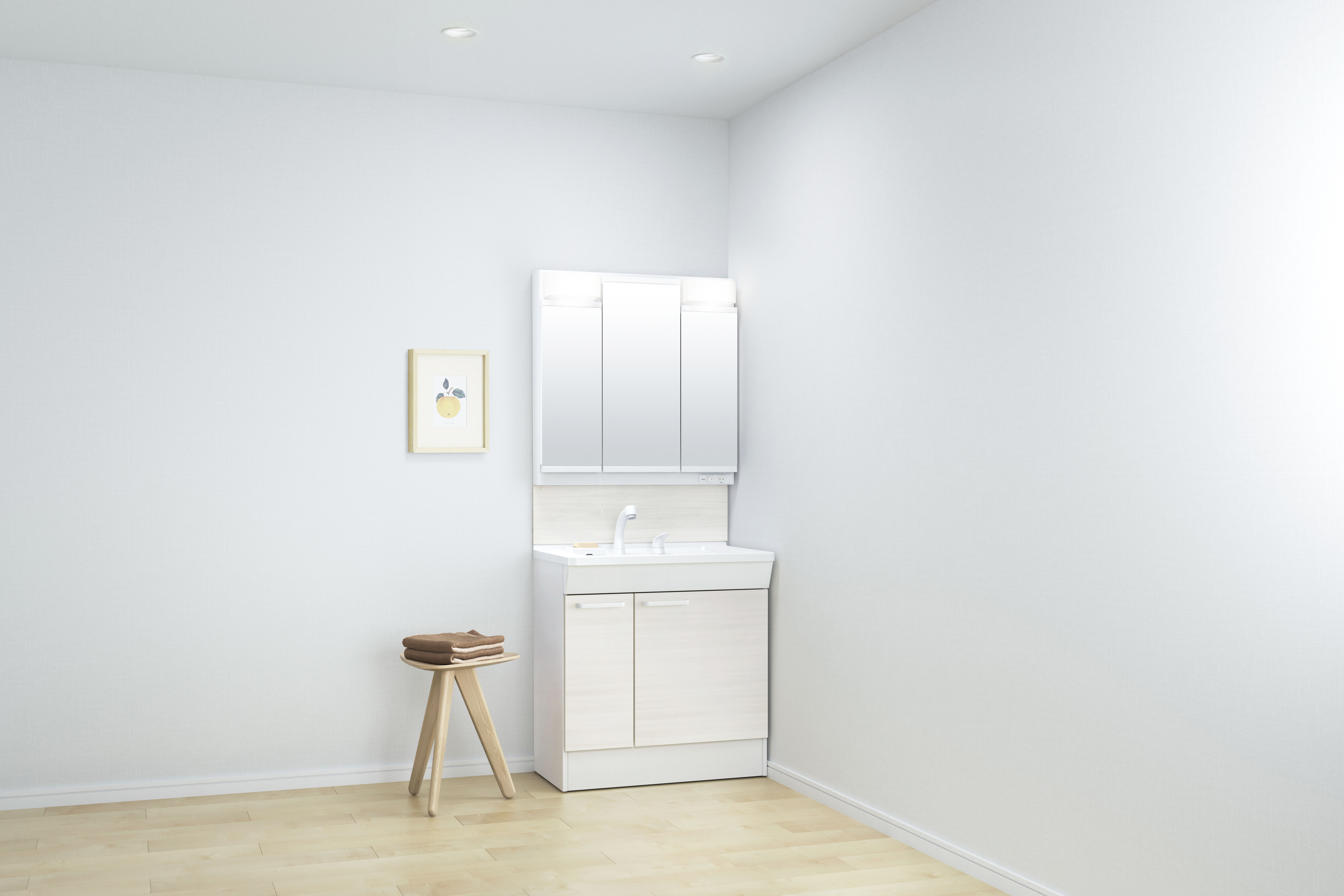 TOTO 洗面化粧台 KC 間口75cm 3面鏡片引出