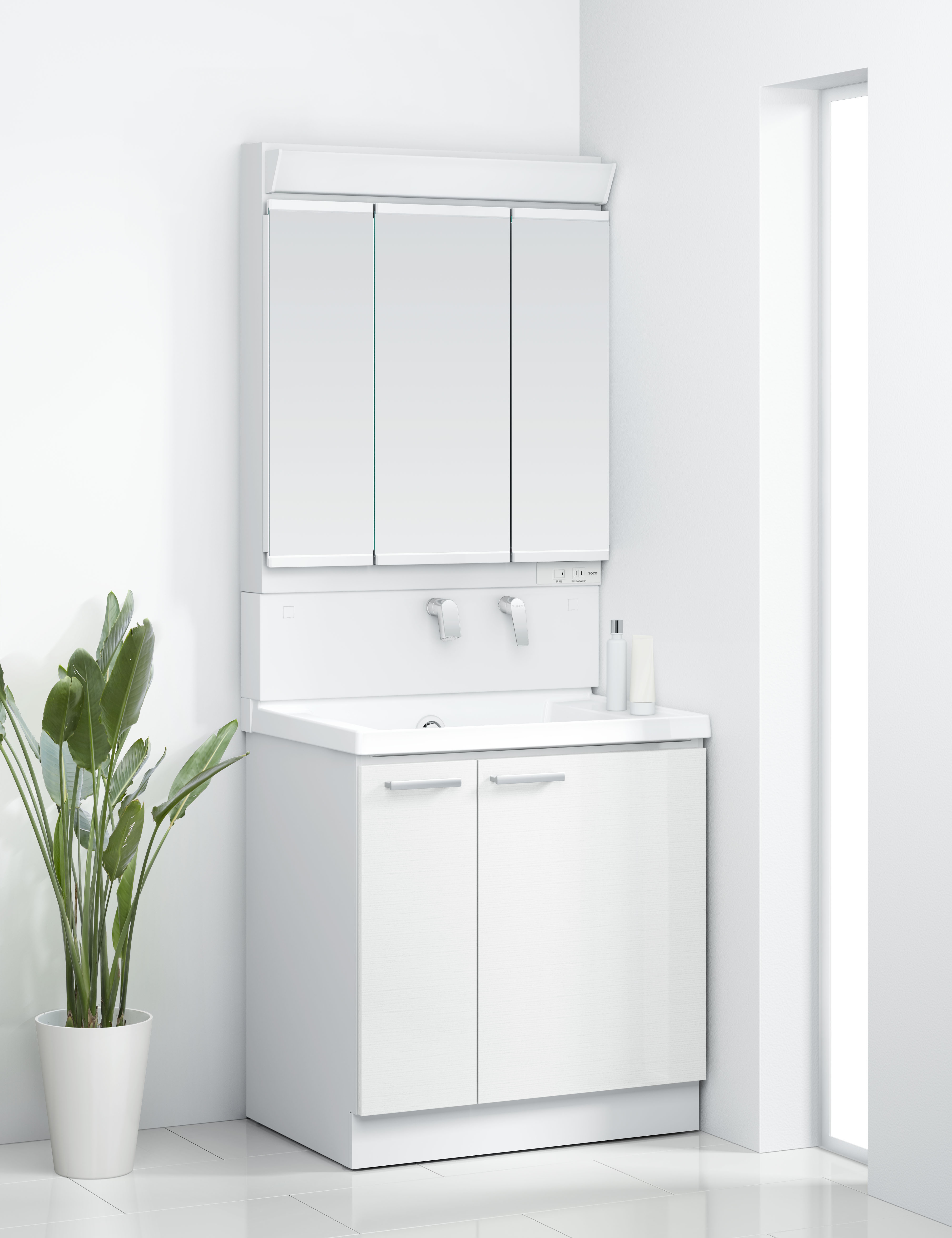 TOTO 洗面化粧台 KZ 間口75cm 3面鏡片引出