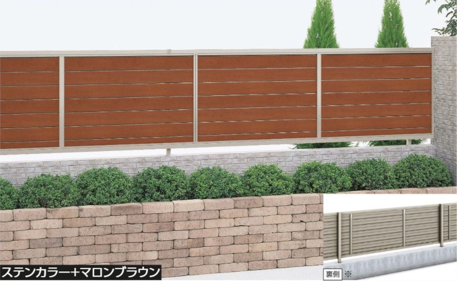 コーナンおすすめ　ジョイフェンス　15型(ルーバータイプ/木調色/片面仕上げ）800用