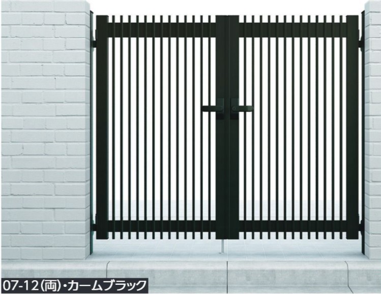 YKKap　シンプレオ門扉TB4型　たて格子　07-12両開き