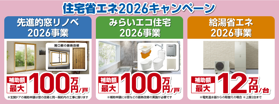 住宅省エネ２０２６キャンペーンのバナー画像