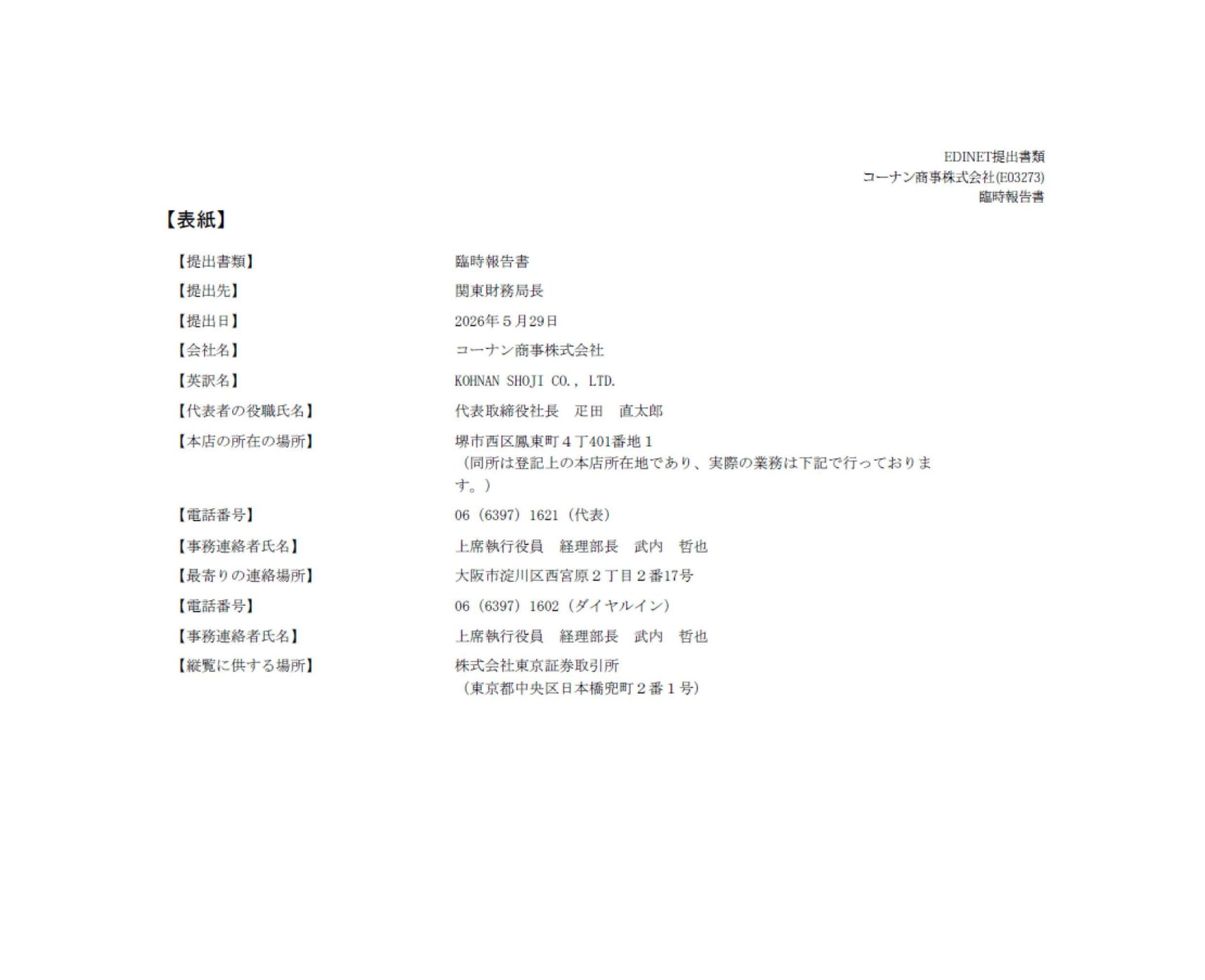 臨時報告書（議決権行使結果）